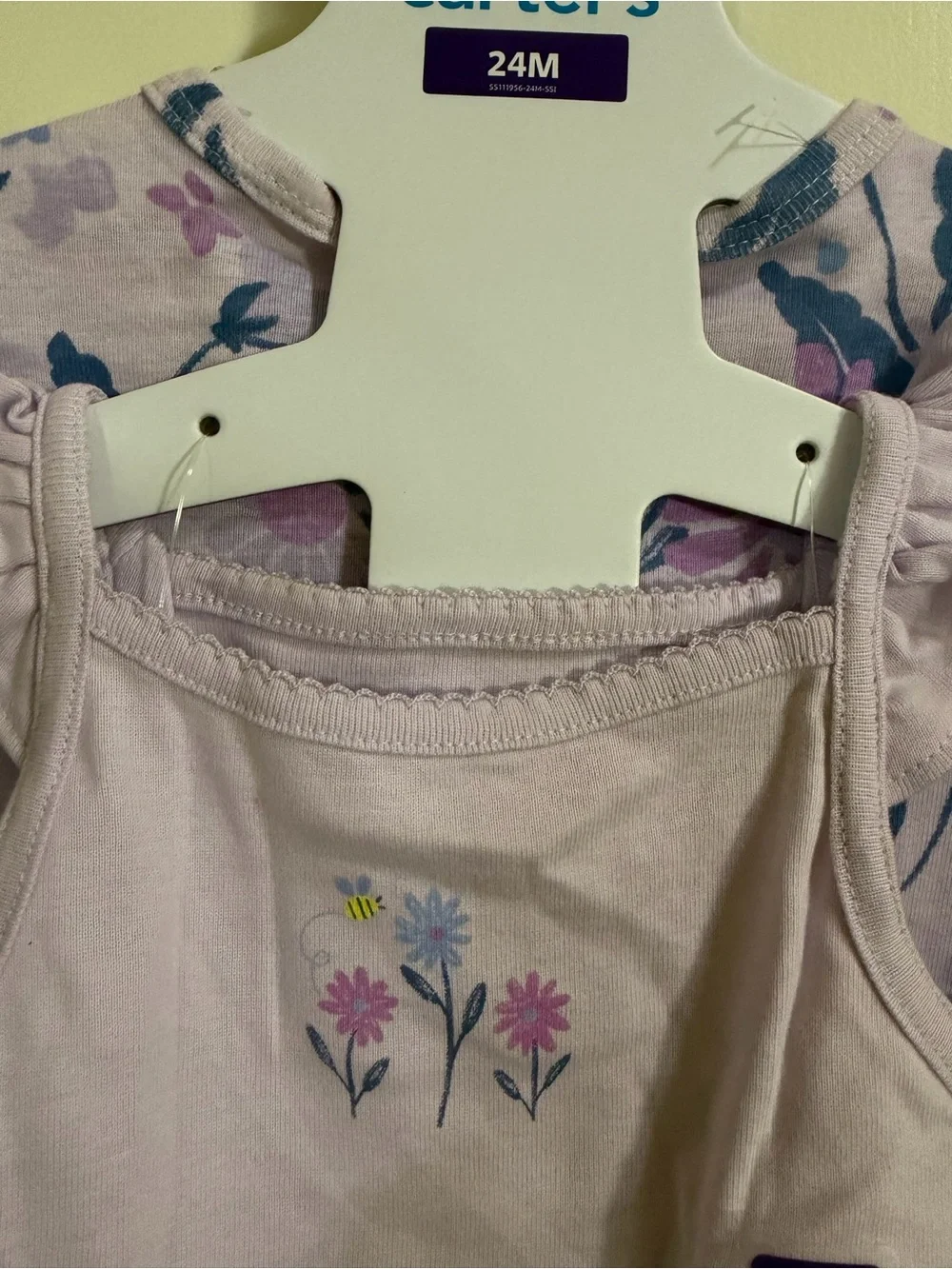Carter's Lilac and Blue Floral 3-Piece Baby Bodysuit Set (190)